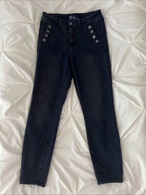 GAP Dark Wash High-Rise Button Accent Jeans